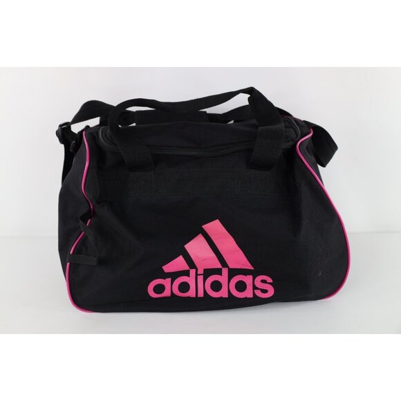 Vintage 90s Y2K Adidas Distressed Spell Out Big Logo Gym Duffel Bag Carry On - Picture 1 of 10